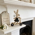 thumbnail image 7 of Easter Wooden Rabbit Ornament Cute Bunny Riding Basket for Spring Home Tabletop Decor Party Decoration Figurine, 7 of 7