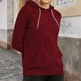 thumbnail image 2 of HongQid Women's Slim Fit Pullover Hoodie Lightweight Long Sleeve Kangaroo Pocket Basic Casual Sweatshirt, 2 of 6