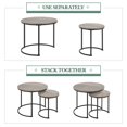 thumbnail image 6 of Alden Design Rustic Nesting Coffee Table Set with Round Wooden Tabletop for Livingroom, Gray, 6 of 7