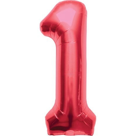 34' Red Number One Balloons