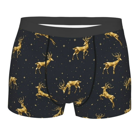 Naloa Christmas Deers Print Mens Underwear - Boxers for Men, Classic Briefs for Men