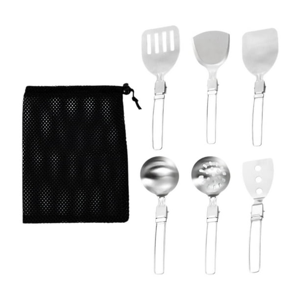 Camp Cooking Utensil Set Camping Kitchen Utensil Set Utensil Organizador, al aire libre 6 piezas