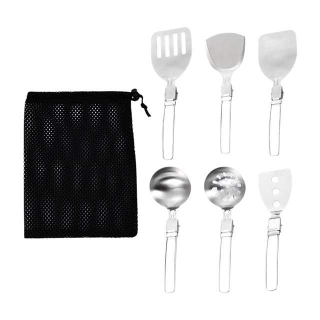 S SERENABLE Ensemble d'Ustensiles de Cuisine de Camping Ensemble d'Ustensiles de Cuisine de Camping pour VR Camping Grillades 6 Pcs