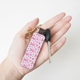 thumbnail image 6 of Keychain 6×3.1×1inpu Leather With Delicate Touch And Strong Recognition Is Used For Daily Travel, Work And Picnic Artistic Pink Ribbon Pattern With Sketched Elements, 6 of 8