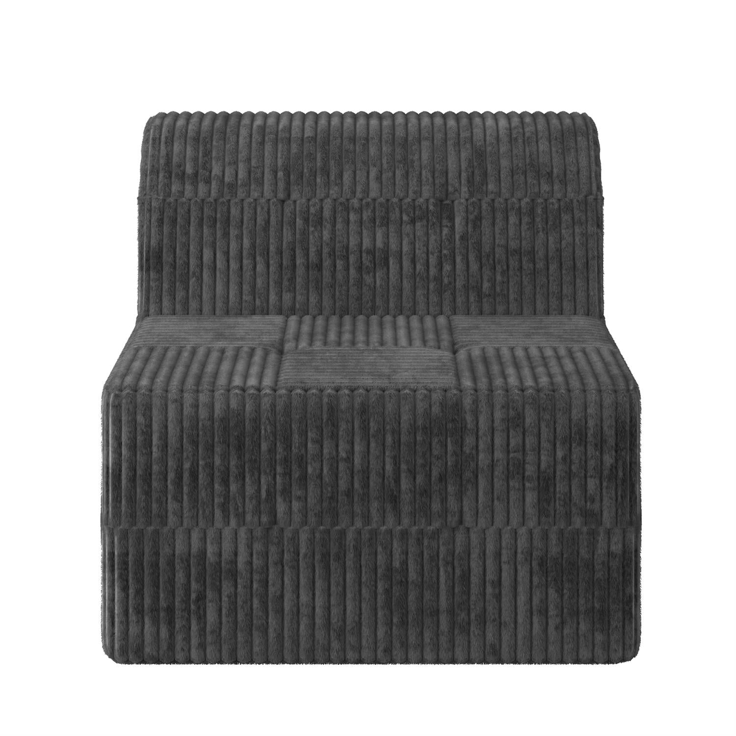 Demi Bonn 130" U-Shaped Modular Sectional Sofa, Modern Minimalist Style DIY Compressed Corduroy Couch for Living Room & Bedroom, Gray