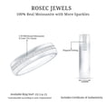 thumbnail image 6 of Rosec Jewels Moissanite Wedding Band Ring for Men (D-VS1 Grade Certified), 18K White Gold, US 5.00, 6 of 7