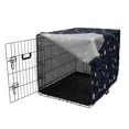 thumbnail image 3 of Night Sky Dog Crate Cover, Retro Style Sky Illustration with Cosmic Elements, Easy to Use Pet Kennel Cover Small Dogs Puppies Kittens, 7 Sizes, Indigo Brown, by Ambesonne, 3 of 6
