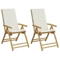 thumbnail image 3 of vidaXL Folding Patio Reclining Chairs with Cushions Armchair Outdoor Bamboo, 3 of 54