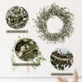 thumbnail image 4 of 24 Inch Fall Front Door Wreath Mini Eucalyptus Foliage Wreath with EVA Washed White Leaves and Green Twigs Grapevine Farmhouse Wreath for Front Door Wall Window Festival Celebration Home Decor, 4 of 9