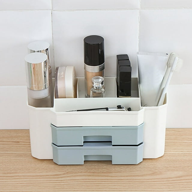 WIFKLSIIPG Cosmetic Makeup Organizer with Drawers Bathroom Storage Box Brush Lipstick Holder Makeup Organizer Drawer Design Large Capacity