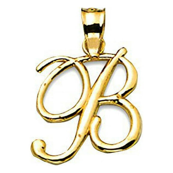 LoveBling 10k Small Script Initial Charm Pendant (B)