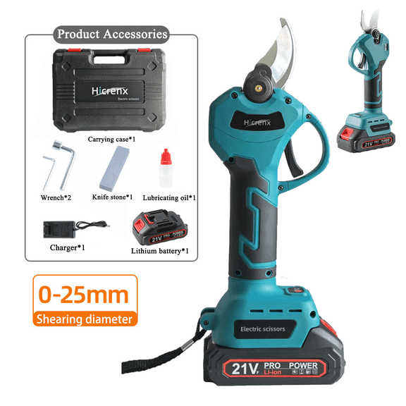 Hicrenx Electric Pruning Shears, 1" Cutting Diameter Cordless Electric Power Pruner with LCD Display, Tree Trimmer for Garden Tree Pruner Branch