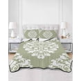 thumbnail image 3 of Baroque Sage Green Twin Size Down Alternative Comforter, Lightweight Comforter Quilt Bedding Set with Pillow Shams Vintage Damask Classic Floral All Seasons Bed Comforter Duvet Insert 68"x86", 3 of 7