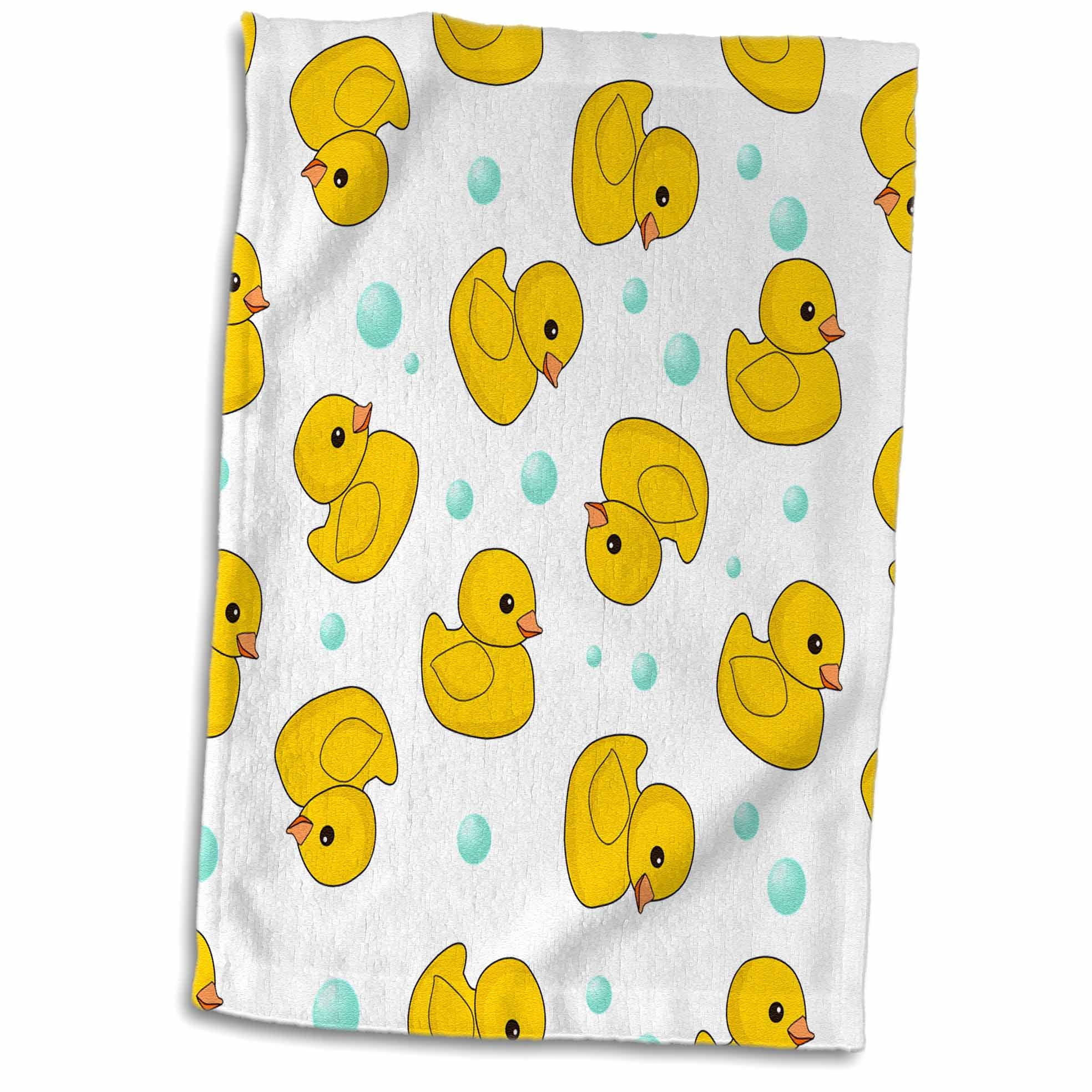 3dRose Cute Rubber Ducky pattern on white. yellow ducks soap bubbles ...