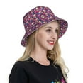 thumbnail image 6 of Salouo Skull rose blue flower Print Unisex Bucket Hat, Outdoor Summer Beach Fishing Sun Hat Fun Outdoor Vacation Hat for Men Women Teens,Reversible Double-Side-Wear, 6 of 6