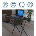 thumbnail image 5 of COSCO 5-Piece Folding Vinyl Top TV Tray Set, Black with Storage Rack, 5 of 13