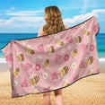 thumbnail image 6 of XYZCANDO Bee and Flower Pattern Cars Seats Covers, Comfortable Towel Cover Sweatproof Heavy Duty for Truck SUVs, 6 of 11
