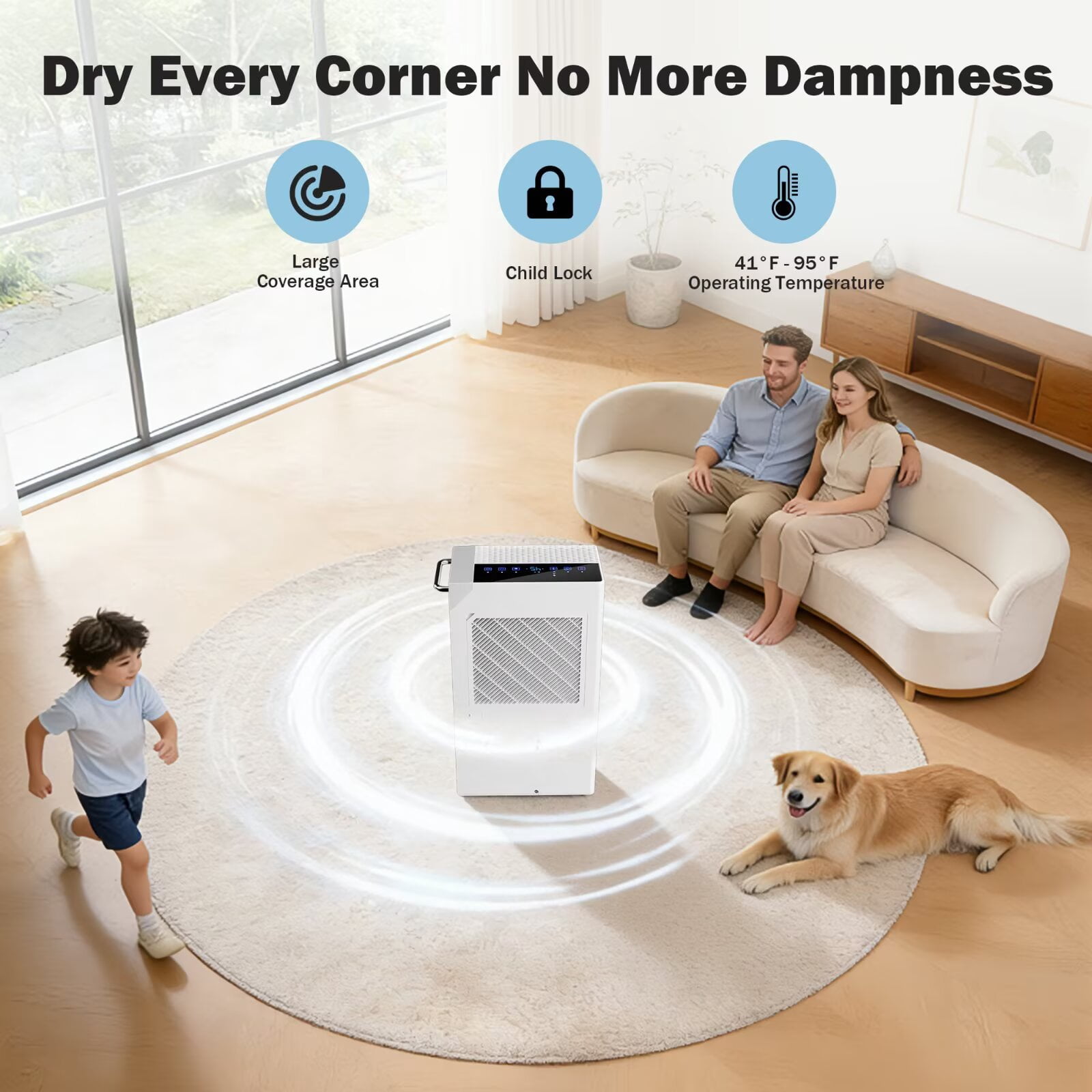 Dehumidifier for Basement & Home, Max 74 Pints, 5000 Sq.ft, Auto Shut Off, Dehumidifier with Drain Hose for Bathroom, Large Room, Garage(Black Display)