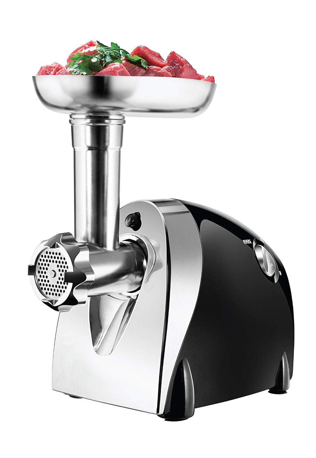 Easily and quickly grind meats, fruits, veggies and cheese with this  professional meat grinder. Sleek and efficient, this commercial quality,  cast metal food grinder will grind up to 3.5 pounds of meat