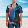 thumbnail image 2 of Susaid Vibrant Fluid Motion Art Print Short Sleeve Shirts Button Down Casual Shirts Summer Beach Aloha Button Down Short Sleeve for Men ,Small, 2 of 7