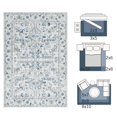 thumbnail image 2 of Alfombra Jinchan Vintage Floral Azul 60x90 cm de Pelo Bajo Antideslizante, 2 of 7