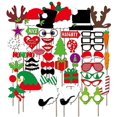 thumbnail image 1 of Fiesta foto disfraz bigote labios gafas corbata sombreros Photo Booth Props Set (50 piezas para fiesta de Navidad) JFHHH pequeña, 1 of 5