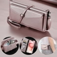 thumbnail image 4 of Compatible with iPhone 16 Crossbody Wallet Case with Card Holder,Women Men RFID Blocking PU Leather Flip Cover Wrist Strap Card Slots Cash Pocket ,Phone Case for iPhone 16,Rosegold, 4 of 10