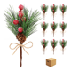 thumbnail image 1 of 10 Piezas De Adornos Navideños Arboles De Bayas De Pino Lab.G, Rojo, 1 of 5