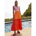 thumbnail image 2 of Scoop Women's Sleeveless Color Block Maxi Dress with Side Cutouts, 2 of 5