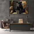 thumbnail image 5 of Mudket Framed Panther on Ornate Chair Canvas Wall Art, Regal Leopard Print Wall Decor for Men's Office, Trendy Animal Wall Art Ready to Hang - 12"L x 8"W, 5 of 10
