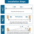 thumbnail image 3 of Tension curtain rod spring loading, adjustable without drilling, suitable for windows, doorways, bathrooms, kitchens, wardrobes, 3 of 5