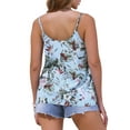 thumbnail image 3 of CAMISETA CASUAL DE TIRANTES FINOS CON ESCOTE EN V Y FLORES PARA MUJERES INSPIRADAS EN CHIC VERANO TAMAÑO S AZUL CLARO, 3 of 6