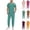 Turquoise, variant on Scrubs for Men Stretch V-Neck Scrub Top Jogger Pant with Pockets Work Set Quick Dry Anti-Wrinkle Mens Scrubs Set