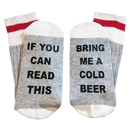 

Ocuuer Letter Print Stripe Warm Socks Women Men Elastic Calf Length Socks One Size