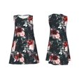 thumbnail image 3 of Bixox Watercolor Floral Print Women's Sleeveless A-Line Dress with Pockets, Casual Knee-Length Tank Dress for Summer-Large, 3 of 7