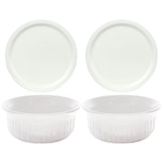 Corningware Round 16oz French White FS16 Casserole Dishes and Lids (2-Pack)