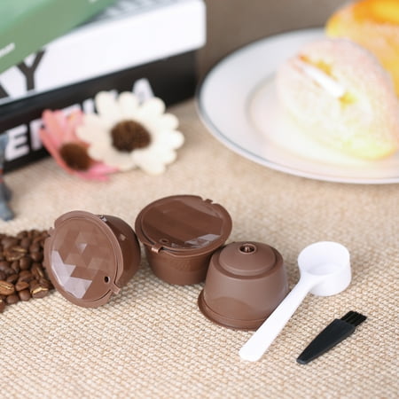 3pcs/set Coffee Capsule Dolce Gusto Coffee Filter Reusable Dolce Gusto Coffee Capsule with Spoon and