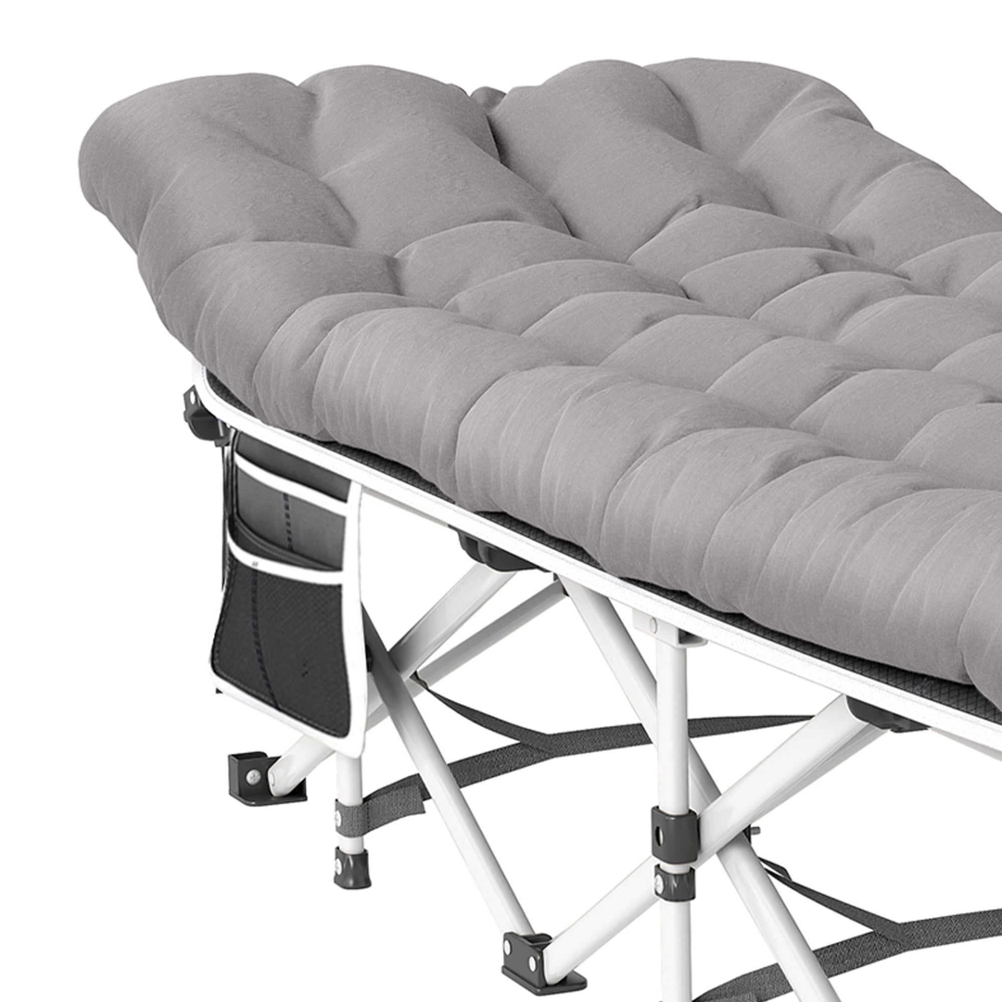Uforic Folding Camping Cot with Mattress & Carry Bag,  Oxford, 575 Lb Capacity for Travel, Gray