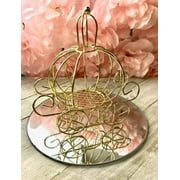 (Gold Color ) Mini Carriage Cake Topper,  Cake Decoration Weddings, Princess Themed Parties
