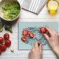 thumbnail image 4 of Unicorn Party Cutting Board, Colorful Cartoon Style Elements Dream Lettering Doodle Illustration, Decorative Tempered Glass Cutting and Serving Board, Small Size, Multicolor, by Ambesonne, 4 of 5