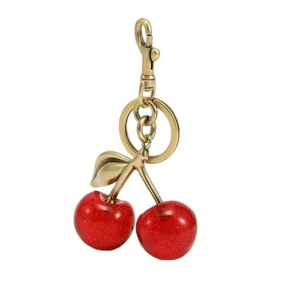 ZPAQI Elegant Cherry Pendant Keychain Charm Dainty Bag or Key Decorative Accessory