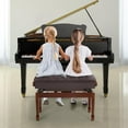 thumbnail image 2 of REDCAMP Duet Piano Bench with Storage,Adjustable Heavy Duty Wooden Double Keyboard Piano Bench Seat with PU Leather Cushion, Brown, 2 of 9