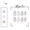 thumbnail image 2 of Uñas postizas blancas brillantes con cobertura completa de copo de nieve, uñas postizas acrílicas de Navidad para mujeres y niñas, 24 Uds., 2 of 2