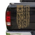 thumbnail image 1 of Veteran Army Retired Soldier Distressed American USA US Flag Truck Tailgate Vinyl Decal Compatible with Most Pickup Trucks U.S. Army Sticker USMC USAF US Navy Decal (11" x 20", Light Brown), 1 of 8