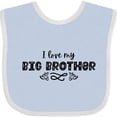 thumbnail image 3 of Inktastic I Love My Big Brother with Hearts Boys or Girls Baby Bib, 3 of 4