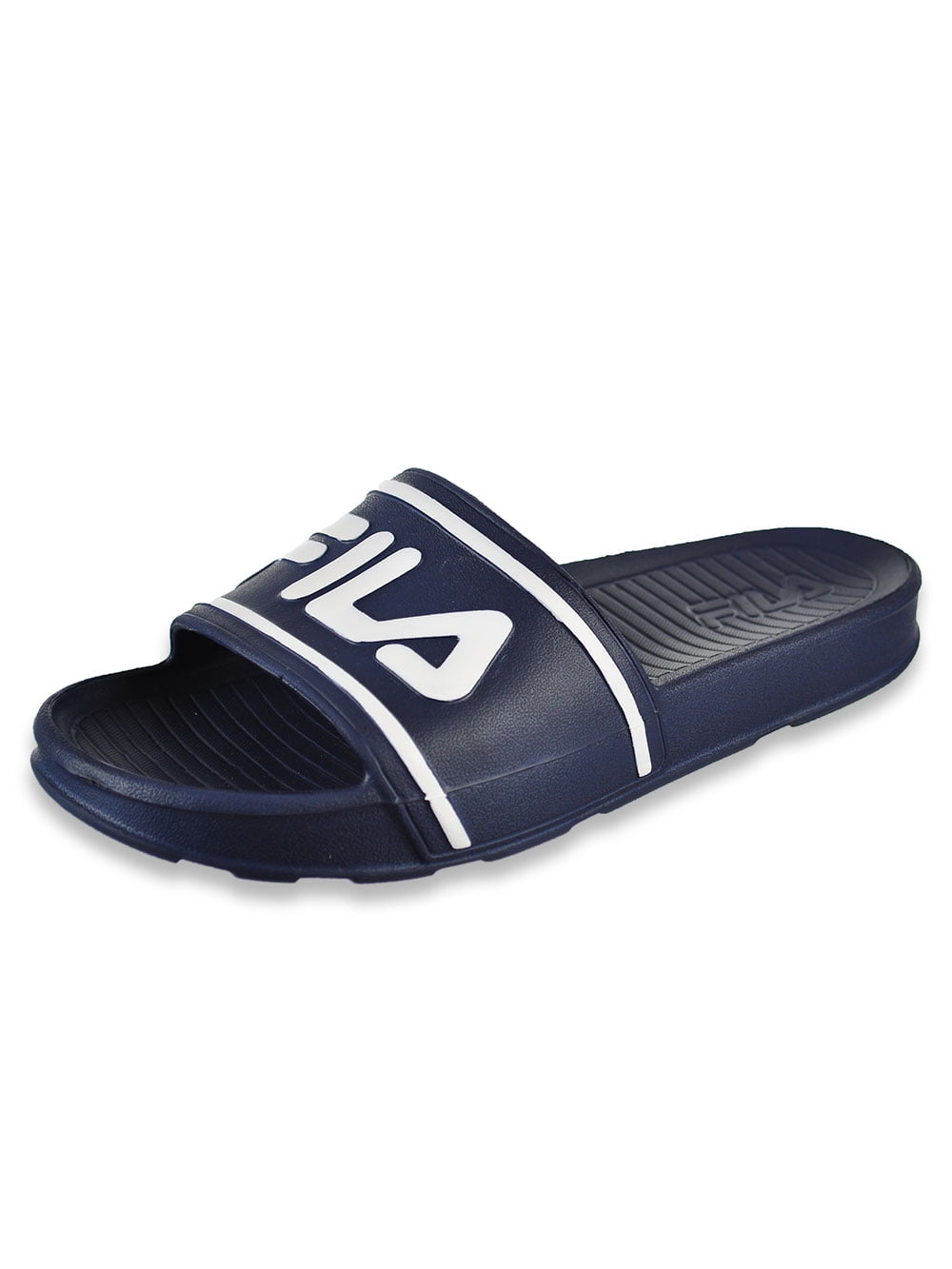 Prik Lastig breuk Fila Boys' Sleek Slide Sandals - navy/white, 6 youth - Walmart.com