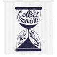 thumbnail image 3 of Quote Shower Curtain, Artistic Handwritten Collect Moments Not Things Message in Hourglass, Fabric Bathroom Set with Hooks, 69W X 84L Inches Extra Long, Dark Blue Grey and White, by Ambesonne, 3 of 3