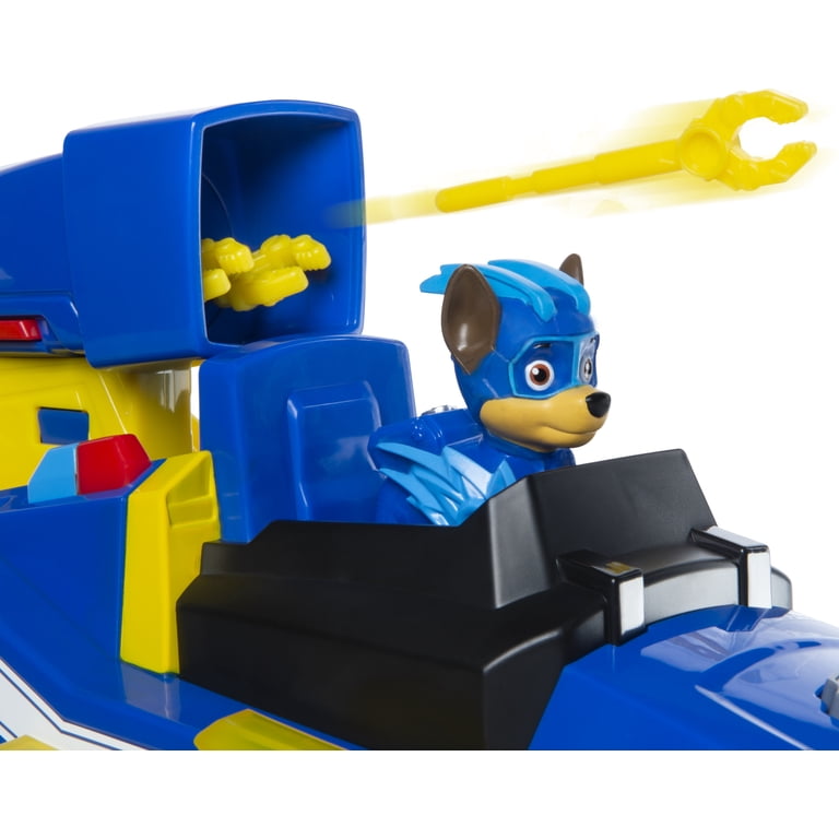 PAW Patrol Mighty Pups Charged Up Chase Transforming Deluxe Vehicle Toy - Lights, Sounds, Rescue Mission Playset