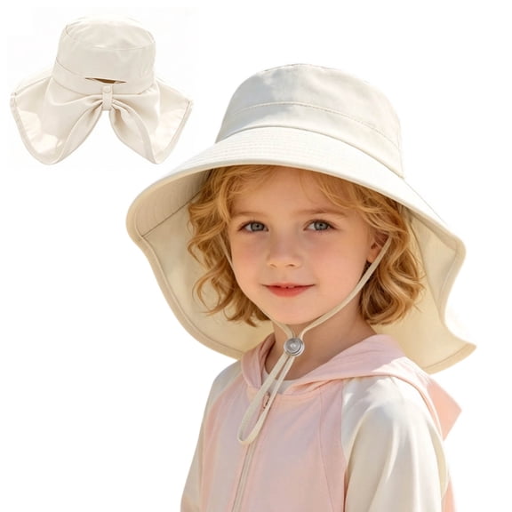 zrova Outdoor Kids Sun Hat with Neck Flap UPF 50 Sun Protection Fishing Hat Wide Brim Summer Kids Beach Hats for Girls Boys