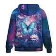 thumbnail image 5 of Uorisanigo Blue Butterfly Flower Womens Full Zip Up Hoodies Warm Polyester Long Sleeve Womens Loose Zipper Sweatshirt Drop Shoulder Oversized Fall Trendy Outfits Size M, 5 of 7